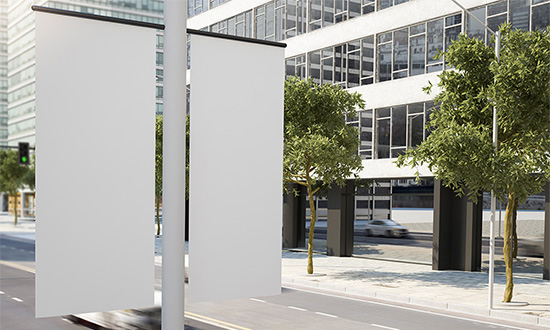 Lamp post banner